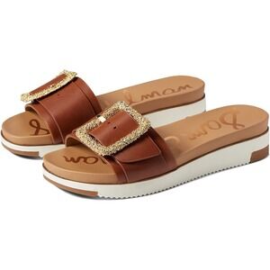 Sam Edelman Ariane Dark Bourbon Open Toe Buckle Flat Leather Slides Sandals 7.5‎